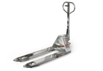 Transpallet manuale acciaio inox HWM-E, capacità di carico 2.500 kg, lunghezza delle forche 1.150 mm, SolidHub 