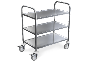 Carrello a ripiani piccoli, carrello di servizio in acciaio inox, 3 livelli, portata 150 kg 