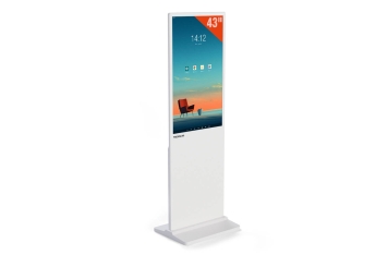 Totem multimediale DKS-LED43, 43 in display, Android 11, bianco, 610 mm x 450 mm x 1.810 mm, TecMaschin 