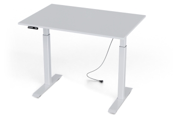 Scrivania regolabile elettricamente in altezza MILLA120, in bianco, 1.200 mm x 800 mm 