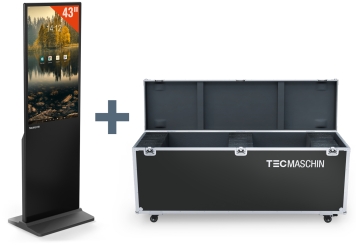 Totem multimediale DKS-LED43 con scatola di trasporto, 43 in Display, Android 13, nero, TecMaschin 