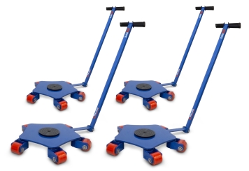4 x ruote da transporto TFW-L6000, carico max. 6.000 kg, girevole a 360°, incl. tirante, SolidHub 
