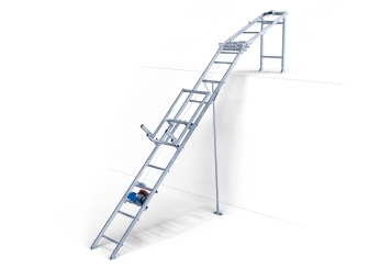 Elevatore per tetti DDA200/12, carico massimo 200 kg, lunghezza binario 12 m, SolidHub 