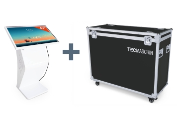 Totem interattivo digitale con touchscreen DITT-LED32 incl. custodia per il trasporto TB-DITT32, Android 13, TecMaschin 