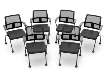 6 x sedia da conferenza EMMA con rotelle - pieghevole per risparmiare spazio, TOPREGAL 