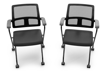 2 x chaise de conférence EMMA avec roulettes - pliable pour un gain de place, TOPREGAL 