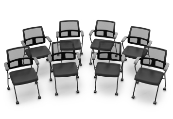 8 x chaise de conférence EMMA avec roulettes - pliable pour un gain de place, TOPREGAL 