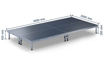 4 m x 2 m Palco mobile EBM850/2, 405 mm alto, 4 moduli 850 kg carico massimo per modulo 