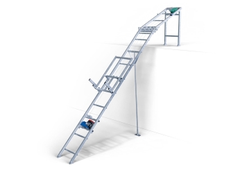 Montacarichi per tetti / Elevature per coperture DDA200/12 incl. protezione anticaduta, carico massimo 200 kg, lunghezza binario 12 m, SolidHub 