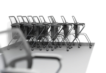 2 x chaise de conférence EMMA avec roulettes - pliable pour un gain de place, TOPREGAL 