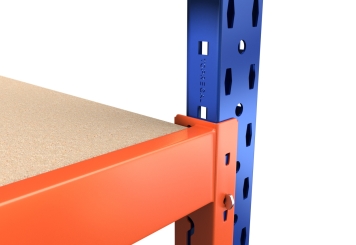 2.300 mm x 2.300 mm rayonnage d'angle / rayonnage de stockage LR2000 / profondeur 60 cm / hauteur 2 m / 2 niveaux / platelage Bois  