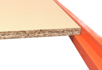 2.300 mm x 2.300 mm rayonnage d'angle / rayonnage de stockage LR2000 / profondeur 60 cm / hauteur 2 m / 2 niveaux / platelage Bois  