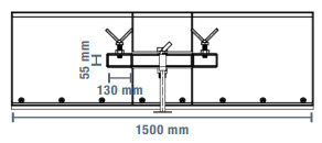 Schizzo dimensionale delle tasche a forcella dello spingineve 