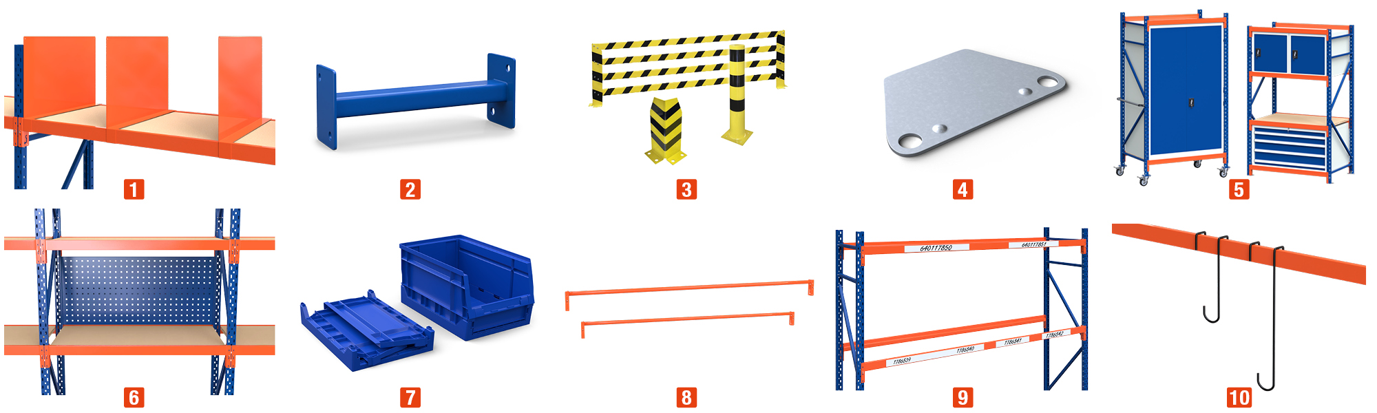 Accessori per scaffalature di stoccaggio